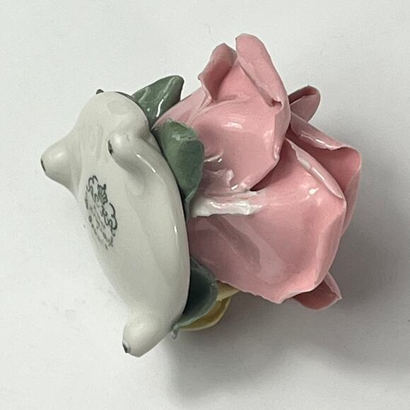 x8 1940s Kronach Bavarian Porcelain Dusty Pink Rose Flower Figurine 1.5" Bisque - Picture 13 of 15